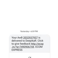 Ecom Express — Product not delivered but notified its delivered