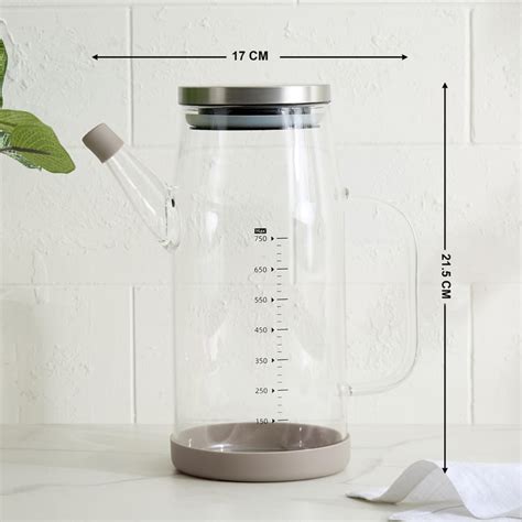 Buy Pamolive Meridian Borosilicate Glass Oil Dispenser with Handle ...