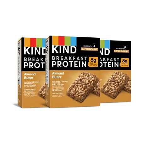 Amazon.com: KIND Breakfast Protein Bars, Almond Butter, Gluten Free, 1 ...