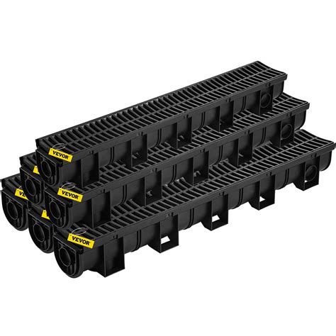 Vevor Trench Drain System Channel Drain With Plastic Grate 5 ...