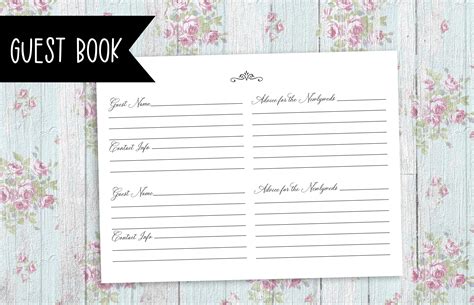 Downloadable Free Printable Guest Book Sign Template - Free Printable US