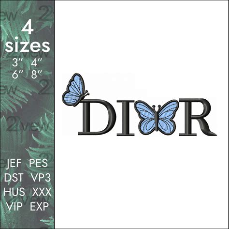 Dior Embroidery Design, butterfly logo, butterflies, 4 sizes | Inspire ...