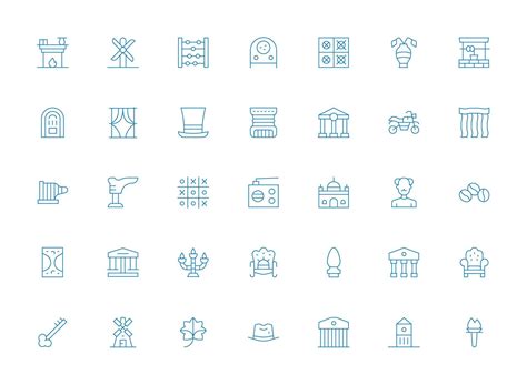 Light Line Style Classic Icons with 35 Vectors Lightweight Icon Series ...