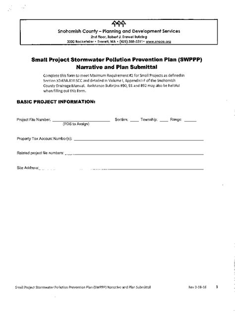 WA SWPPP Narrative and Plan Submittal Form - Fill Online, Printable ...