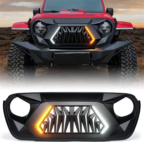 Amazon.com: Xprite Front Grill Replacement Compatible with 2018-2025 Jeep Wrangler JL JLU & 2020 ...