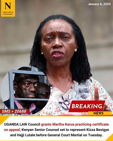Nation | UGANDA LAW Council grants Martha Karua practicing certificate ...
