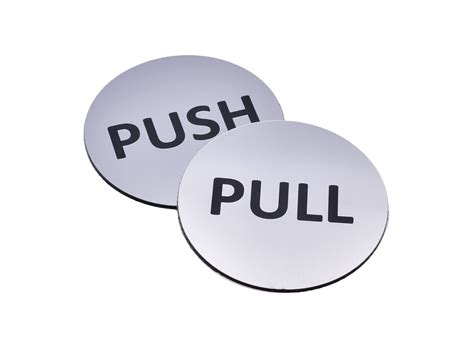 Buy Pair of Circular Metallic Push & Pull Adhesive Door Signs - Generic ...