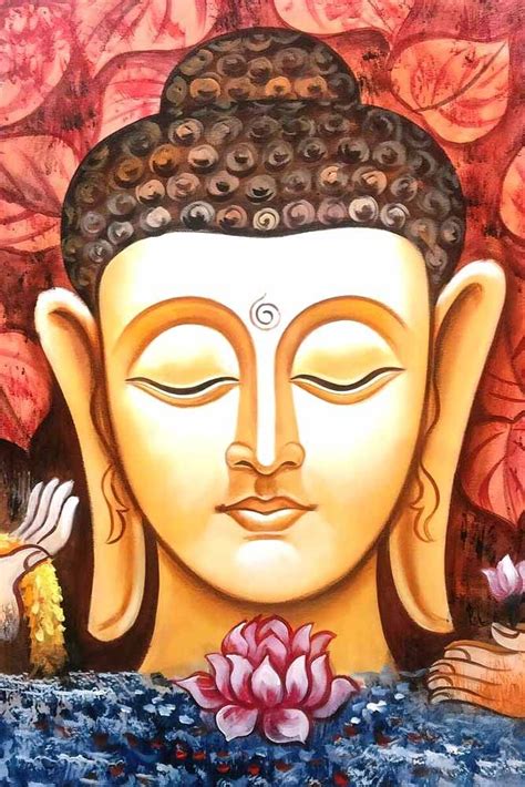 wallpics® Lord Gautam Buddha Painting Poster Fully Waterproof Vinyl ...