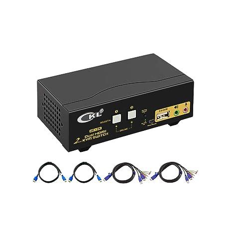 CKL HDMI KVM Switch 2 Port Dual Monitor Extended Display (CKL-922HUA ...