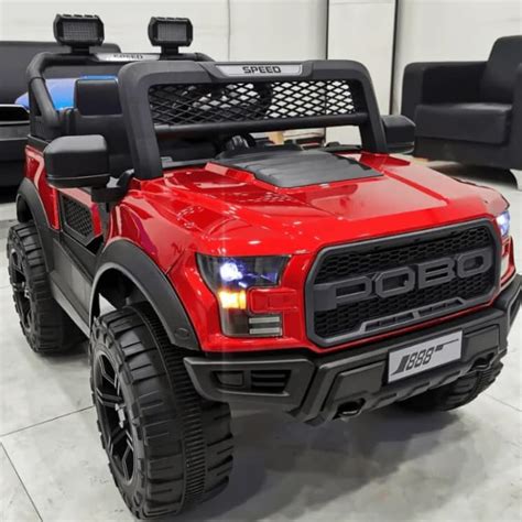 Buy SBT Small Boy Toys Battery POBO RED Operated Ride on Jeep for Kids ...