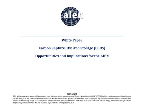 AIEN CCUS White Paper: Opportunities & Implications for 2024 - Studocu