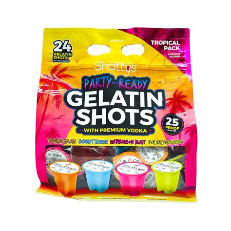 Shottys Party-Ready Gelatin Shots With Premium Vodka Tropical Pack (24 ...