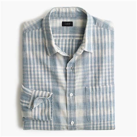 J.Crew Mens Slub Cotton Shirt In Plaid | Casual shirts for men, Mens ...