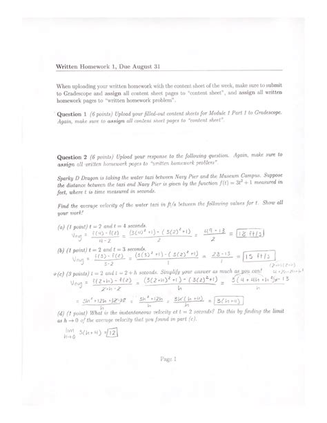 Written Homework 1 - MATH 180 - Studocu