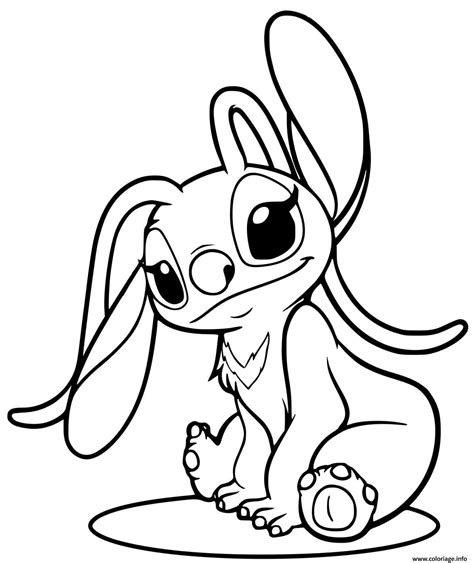 Coloriage angel de stitch fille kawaii - JeColorie.com
