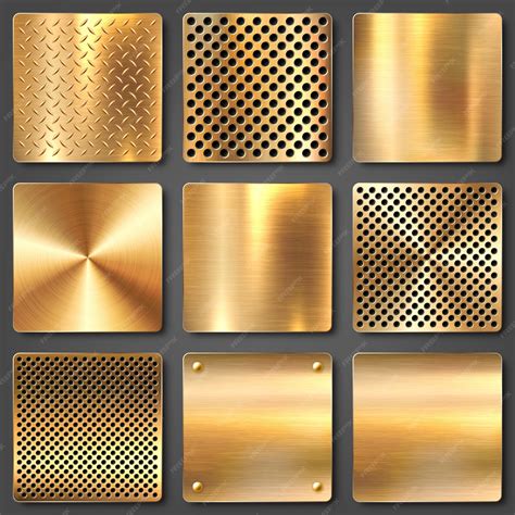 Premium Vector | Realistic brushed metal textures set polished ...