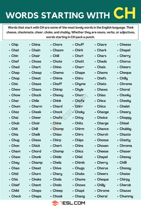 Short Vowel Ch Words at Will Jarman blog