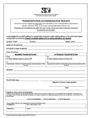 Fillable Online swlauriersb qc Accommodation request FORM 2013-2014 ...