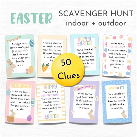 Easter scavenger hunt for kids printable treasure hunt easter egg hunt ...