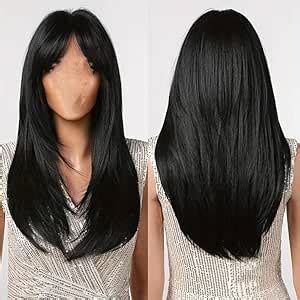 Akashkrishna Synthetic Hair Wig For Women Black | Full Head Straight ...