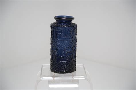 Vintage Cobolt Blue Glass Vase for Floor | Swedish Brutalism | The ...