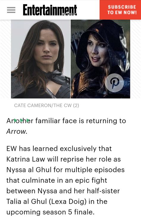 'Arrow': Katrina Law returns for epic Nyssa vs. Talia al Ghul showdown ...