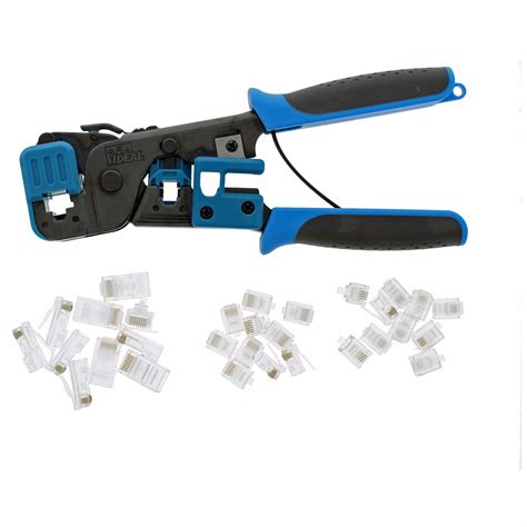 IDEAL, For F Connectors, Cat 5e/Cat 6/STP/UTP, Crimper and Connector ...