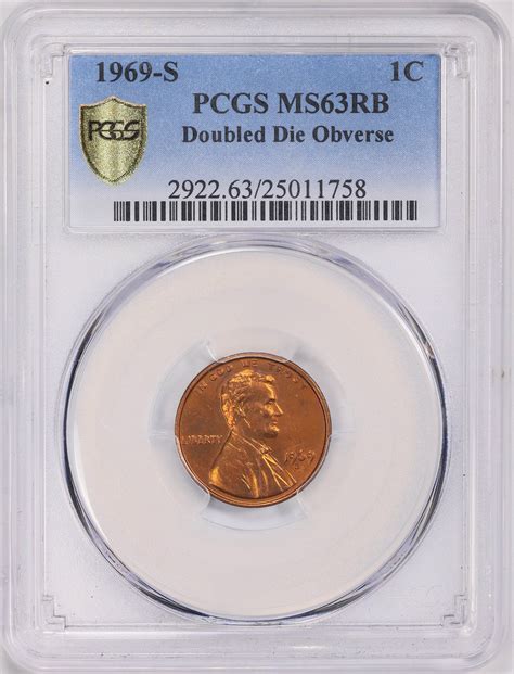 1969-S Lincoln Cent Doubled Die Obverse PCGS MS-63 RB (Item 1818880 ...