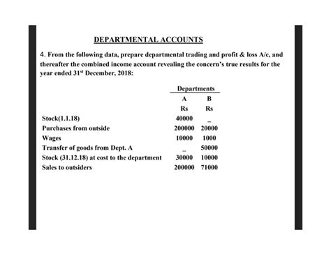 Departmental Accounts Overview and Summation Techniques - Studocu
