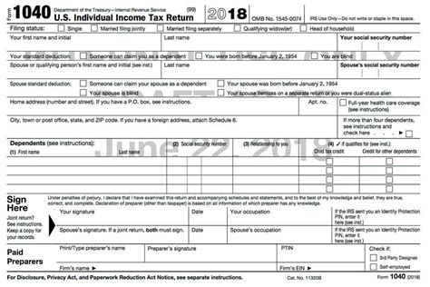 Kuvatulokset haulle irs form 1040