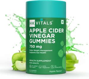 HEALTHKART HK VITALS Apple Cider Vinegar Gummies 750 mg,No Added Sugar ...