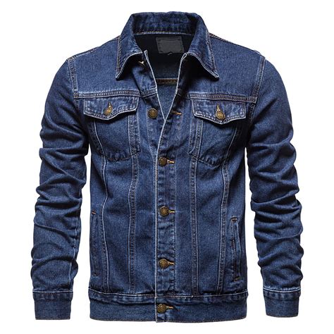 DTBPRQ Jean Jacket for Men, Fashion Mens Denim Jacket Washed Classic ...