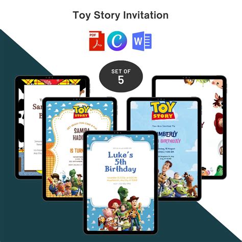 Toy Story Invitation Template Blank Printable PDF, Word