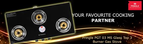 Pringle PGT03 Glass Top 3 Burner Gas Stove, Manual Ignition, Black ...