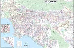Los Angeles-Orange County-Riverside Detailed Region Wall Map (67"x44 ...