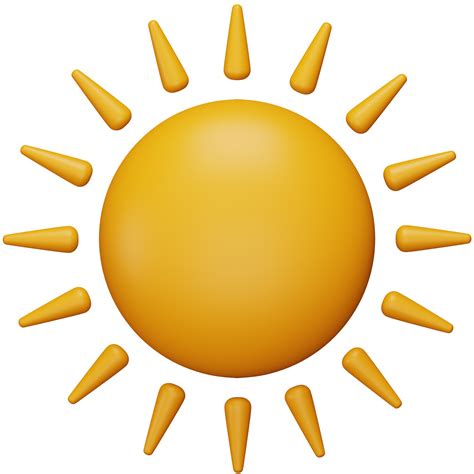 Sun 3d rendering isometric icon. 13250801 PNG