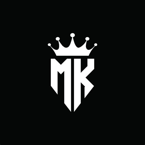 mk logo monograma emblema estilo con plantilla de diseño de forma de ...