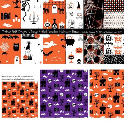 12 Halloween Pumpkin Seamless Patterns | Master Bundles