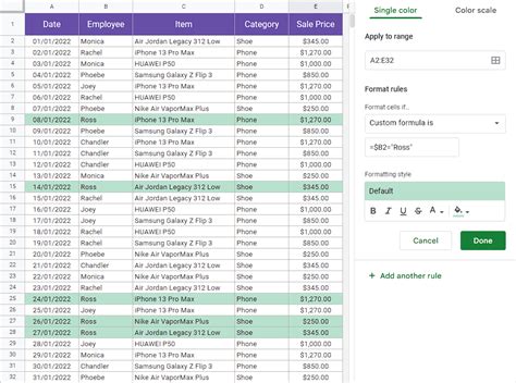 Conditional Formatting Sheets 的图像结果