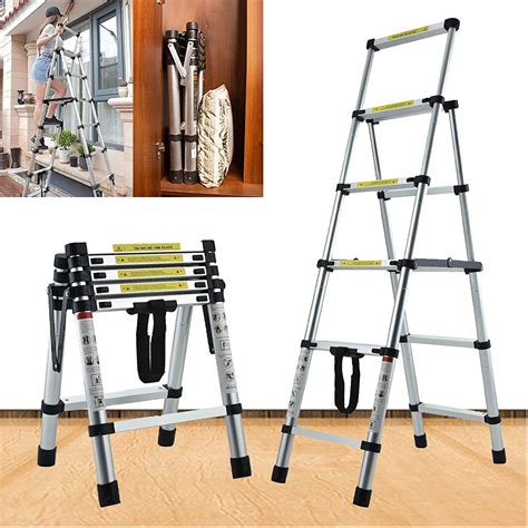 Bowoshen 5+6 Steps Aluminium Step Ladder with Handrail, 1.7M - 2.0M ...