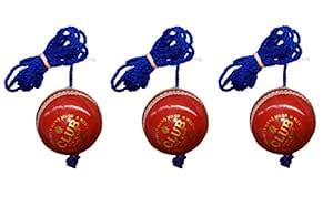 PSE Priya Sports Leather Club Practice Hanging Cricket Ball Red Pack of ...