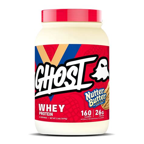 Ghost Whey Protein Powder Nutter Butter 2lb Tub 26g Of Protein ...