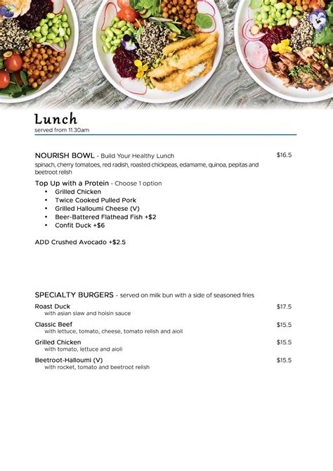 Menu at The Naked Duck Parramatta cafe, Parramatta