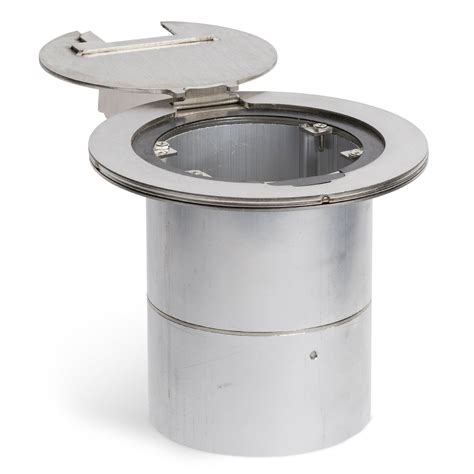 Round Poke Thru Recessed Floor Box, 2 Power - Stainless – Floor Box Outlet