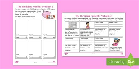 SA The Birthday Present Problem Activity (teacher made)