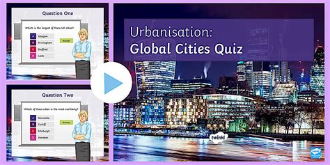 Globalisation UK Cities Quiz PowerPoint - Secondary Geography