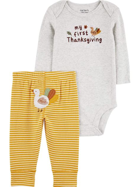 Carter's Child of Mine Baby Unisex Thanksgiving Outfit Set, 2-Piece ...