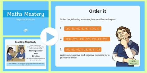 Year 5 Negative Numbers - Maths Mastery PowerPoint - Twinkl