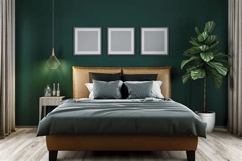 bedroom ideas with green headboard