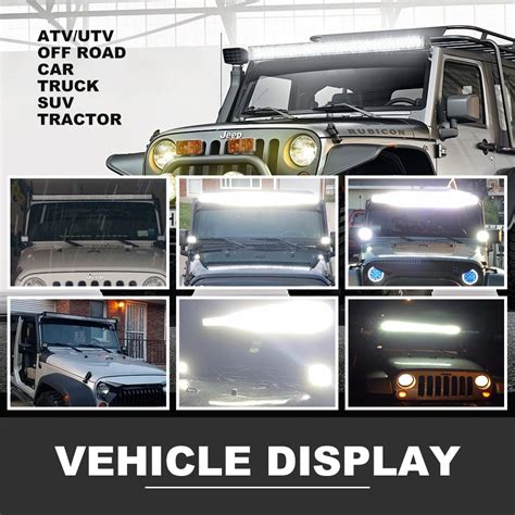 DOT 50Inch 5D Curved Led Light Bar 5D +20Inch Led Work Lights+4x 4Inch ...